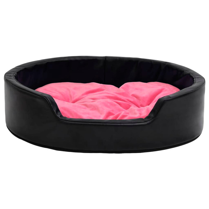 Load image into Gallery viewer, VidaXL Hondenmand 99x89x21 cm pluche en kunstleer zwart en roze