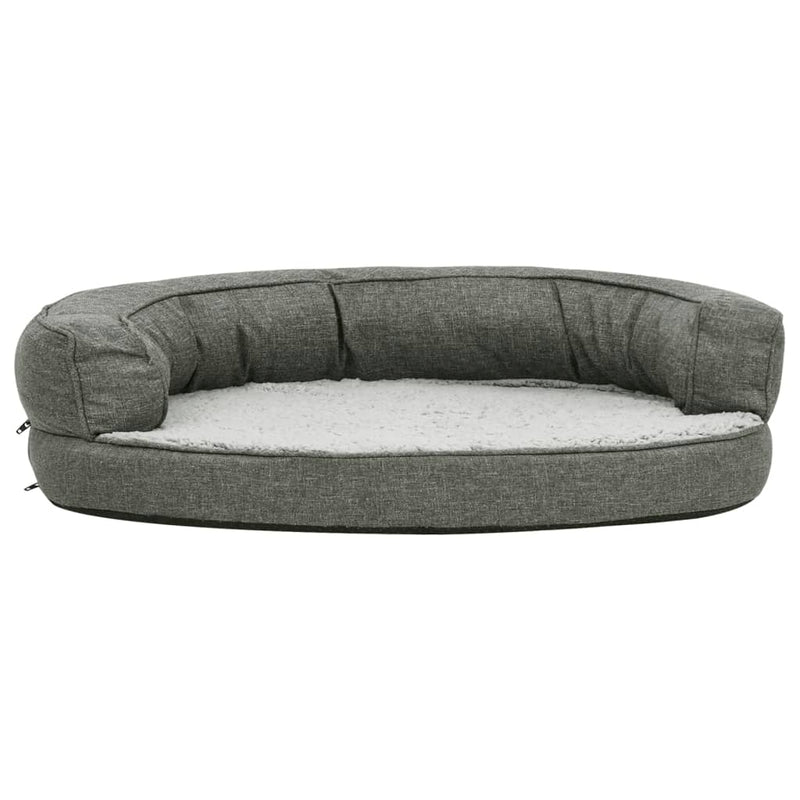 Load image into Gallery viewer, VidaXL Hondenbed ergonomisch linnen-look 75x53 cm fleece grijs