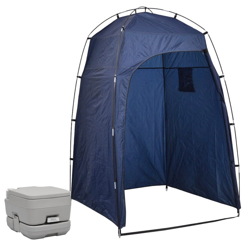 Load image into Gallery viewer, VidaXL Kampeertoilet met tent draagbaar 10 + 10 L