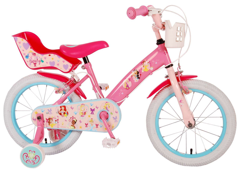 Load image into Gallery viewer, Disney Princess Kinderfiets Meisjes 16 inch Roze Twee Handremmen
