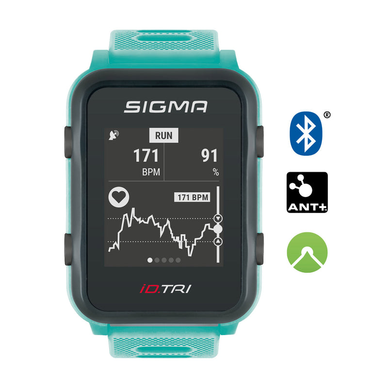 Load image into Gallery viewer, SIGMA Id.tri sporthorloge neon mint basic zs hartsl gps acti ant+ ble