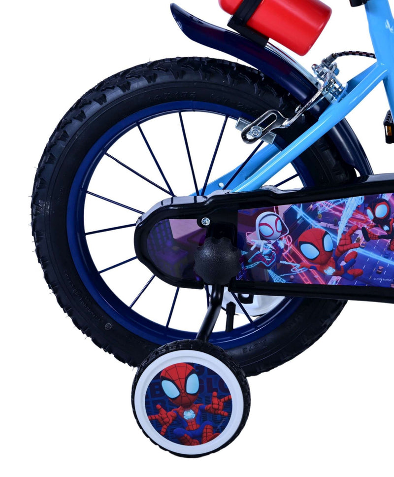 Load image into Gallery viewer, Spidey and his amazing friends Spidey Kinderfiets Jongens 14 inch Blauw Twee handremmen
