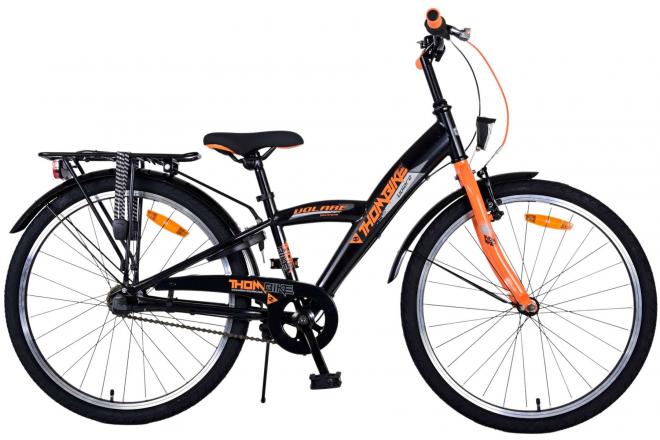 Load image into Gallery viewer, Volare Thombike Kinderfiets Jongens 24 inch Zwart Oranje 3 versnellingen