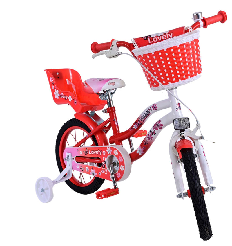 Load image into Gallery viewer, Volare Lovely Kinderfiets Meisjes 14 inch Rood Wit