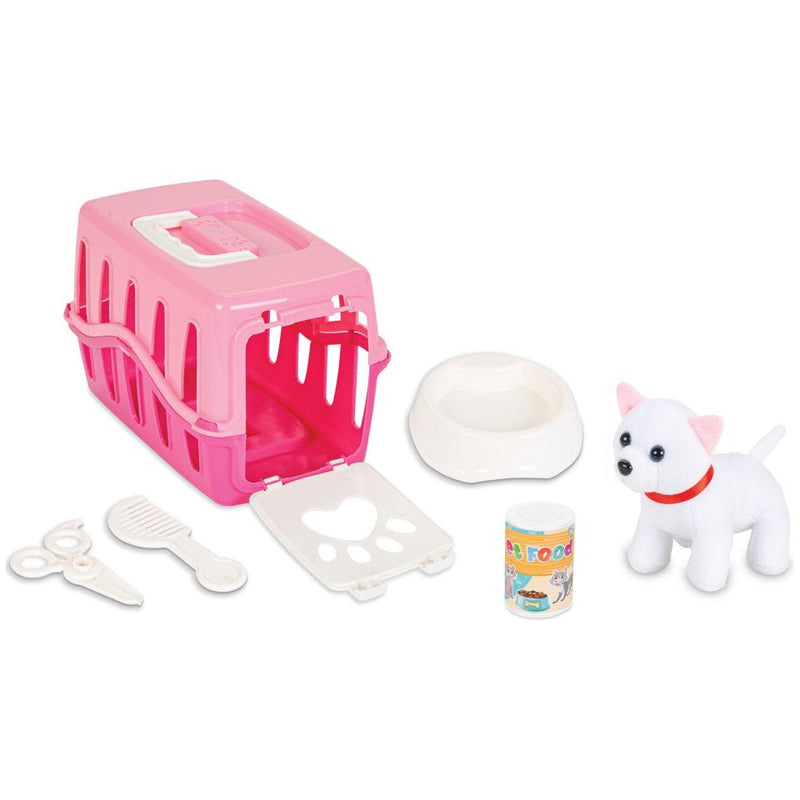 Load image into Gallery viewer, Pilsan Knuffelkat met verzorgingsset reismand roze wit