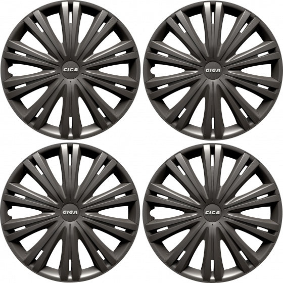 Load image into Gallery viewer, Carpoint Wieldoppen Giga 15 inch antraciet set van 4