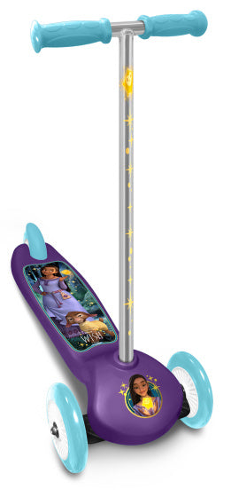 Load image into Gallery viewer, Disney Wish 3-wiel Kinderstep Voetrem Junior Paars Lichtblauw