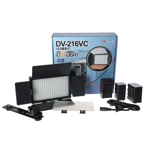 Load image into Gallery viewer, Falcon Eyes Bi-Color LED Lamp Set Dimbaar DV-216VC-K2 incl. Accu