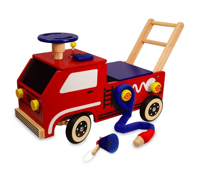 Load image into Gallery viewer, I'm toy Loop duwwagen brandweer junior rood blauw