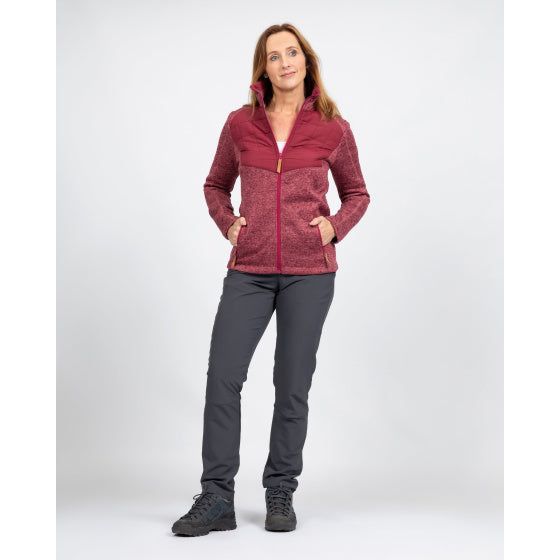 Load image into Gallery viewer, Life line Willemijn fleecevest dames bordeaux maat L
