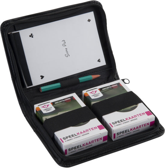 Load image into Gallery viewer, Longfield games Speelkaarten in Etui met Notitieboekje Potlood