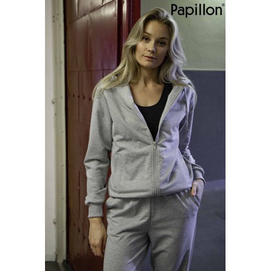 Load image into Gallery viewer, Papillon Sweat hooded vest dames grijs maat 3XL