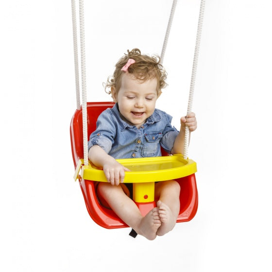 Load image into Gallery viewer, Paradiso toys Babyschommel met blad 2-in-1 Rood
