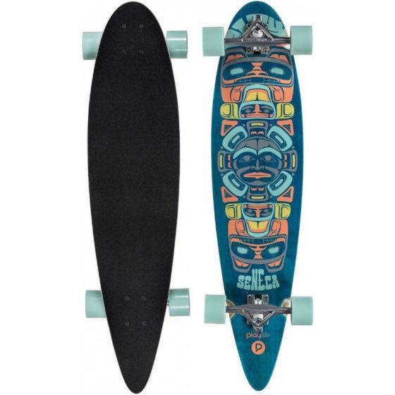 Load image into Gallery viewer, Playlife Longboard 97 x 23 cm hout zwart blauw