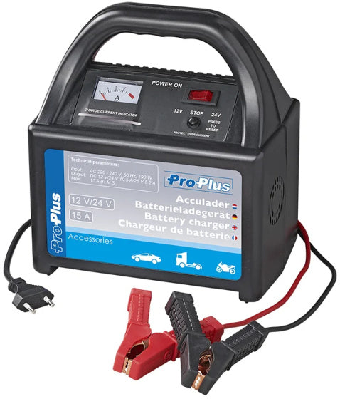 Load image into Gallery viewer, Proplus Acculader 12 24 Volt 15 Ampère 30-300 Ah zwart