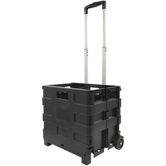 Load image into Gallery viewer, Proplus Bagagetrolley met inklapbare krat 40 liter 25 kg zwart