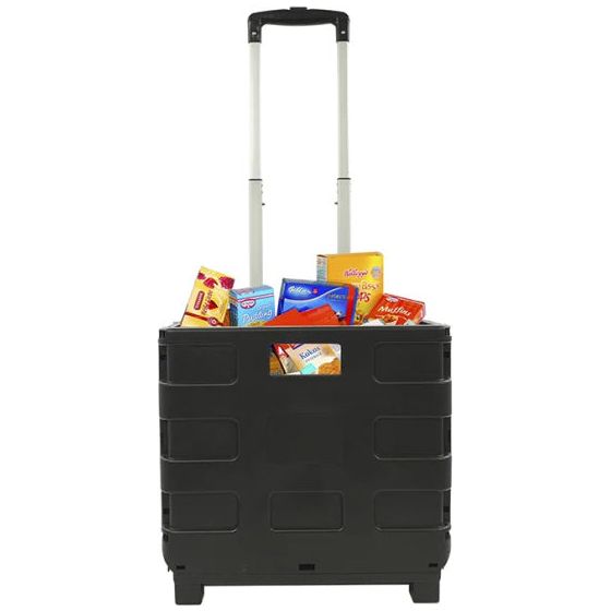 Load image into Gallery viewer, Proplus Bagagetrolley met inklapbare krat 40 liter 25 kg zwart