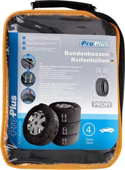 Load image into Gallery viewer, Proplus Profi bandenhoezenset Ø68 cm 214 cm 240 mm zwart