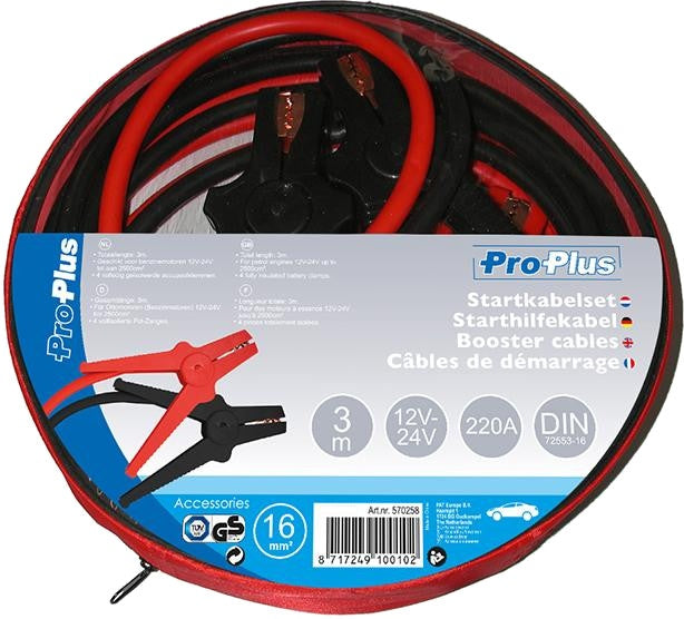 Load image into Gallery viewer, Proplus Startkabels 220A 3 meter 12 24 Volt 16 mm²