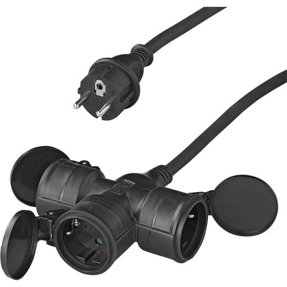 Load image into Gallery viewer, Proplus Verlengkabel Schuko 3-voudig 10 meter 3x1,5mm² zwart