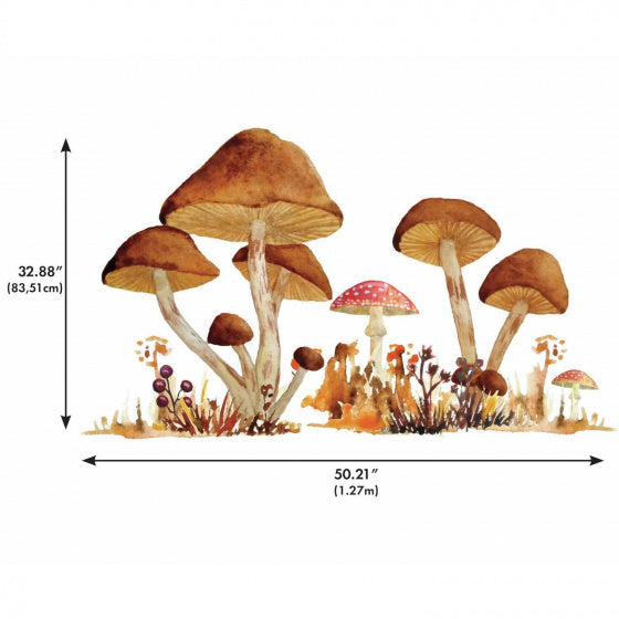 Load image into Gallery viewer, Roommates Muursticker Mushroom junior 83,51 x 127 cm bruin