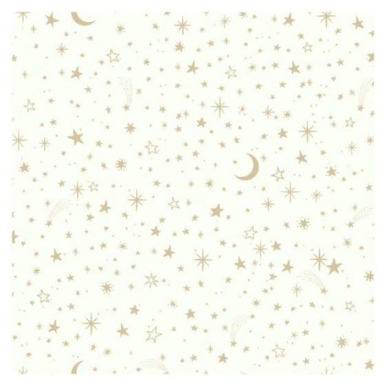 Load image into Gallery viewer, Roommates Zelfklevend behang Twinkle stars 52 x 500 cm wit goud