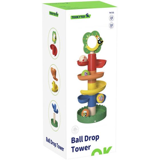 Load image into Gallery viewer, Tooky toy Educatieve Houten Spiraaltoren 18 maanden 10-delig