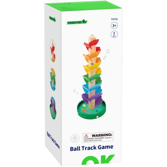 Load image into Gallery viewer, Tooky toy Educatieve Houten Knikkertoren met Melodie 7-delig