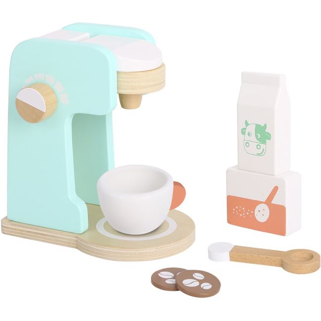 Load image into Gallery viewer, Tooky toy Houten Koffiezetapparaat met Accessoires 7-delig