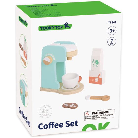 Load image into Gallery viewer, Tooky toy Houten Koffiezetapparaat met Accessoires 7-delig