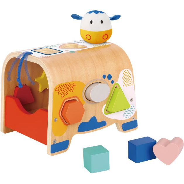 Load image into Gallery viewer, Tooky toy Houten Vormenstoof Koe 12 maanden 9-delig