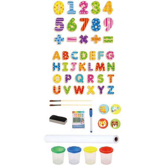 Load image into Gallery viewer, Tooky toy 2 in 1 Educatief Schoolbord magneet- krijtbord 56-delig