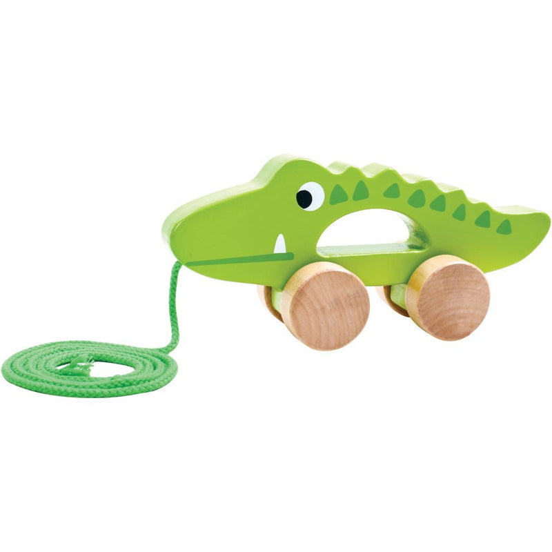 Load image into Gallery viewer, Tooky toy Krokodil Houten Trekfiguur 18 maanden Groen