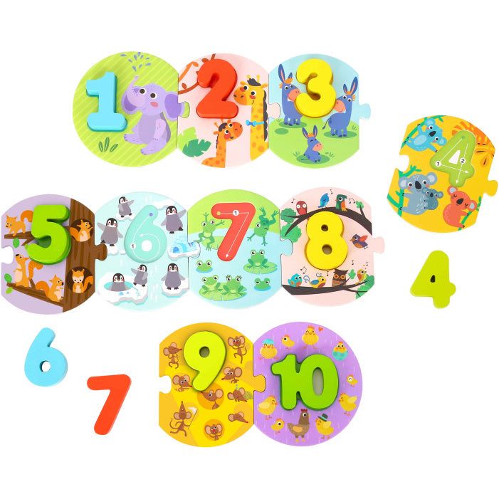 Load image into Gallery viewer, Tooky toy Getallenpuzzel Educatief Houten Speelgoed 20-delig
