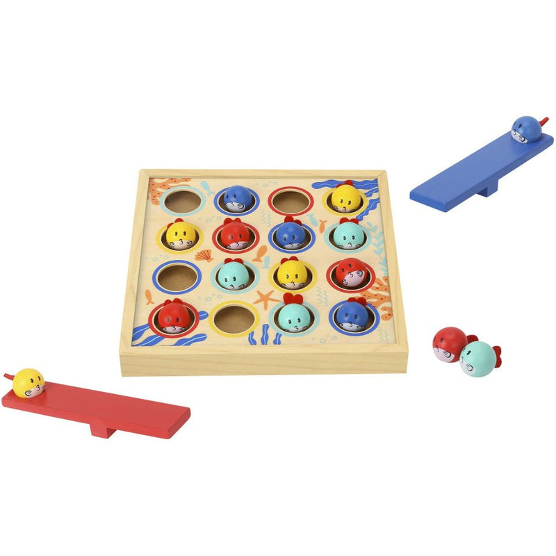 Load image into Gallery viewer, Tooky toy Flying Fish Diving Houten Behendigheidsspel 19-delig