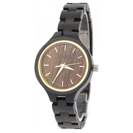 Load image into Gallery viewer, Wave hawaii Horloge Citizen Miyota dames 3,5 cm hout bruin zwart