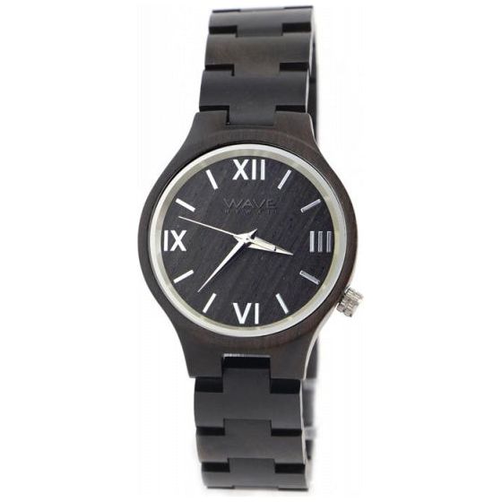 Load image into Gallery viewer, Wave hawaii Horloge Citizen Miyota dames 3,5 cm hout zwart