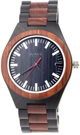Load image into Gallery viewer, Wave hawaii Horloge Citizen Miyota heren 4,5 cm hout zwart bruin