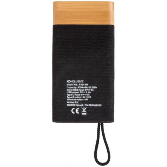 Load image into Gallery viewer, Xd xclusive Powerbank Bamboo X 5000 mAh bamboo zwart naturel