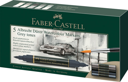 Faber castell fc-160306 wk25aquarel marker fc albrechtdürer 5 stuks grey tones