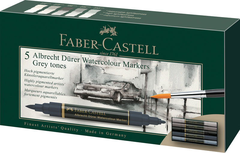 Load image into Gallery viewer, Faber castell fc-160306 wk25aquarel marker fc albrechtdürer 5 stuks grey tones
