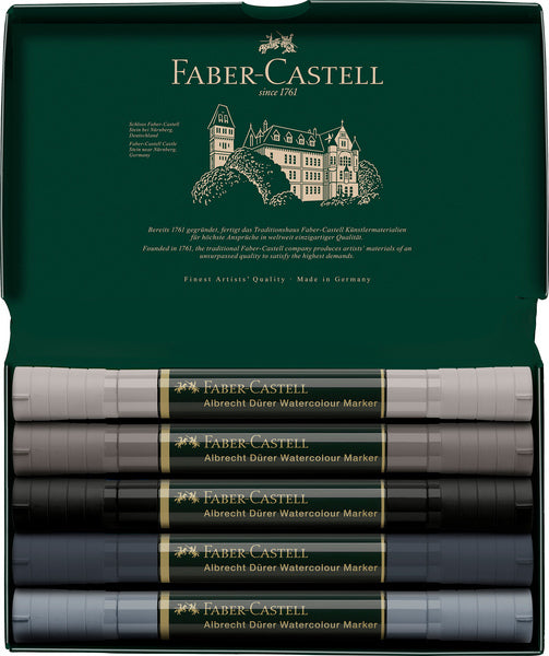 Load image into Gallery viewer, Faber castell fc-160306 wk25aquarel marker fc albrechtdürer 5 stuks grey tones
