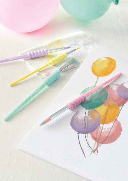 Load image into Gallery viewer, Faber castell fc-481620 penselenset soft touch 4 stuks pastel kleuren
