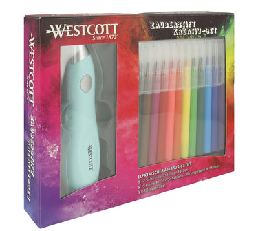 Westcott airbrush - set inclusief 12 stiften en 36 sjablonen - ac-e16800
