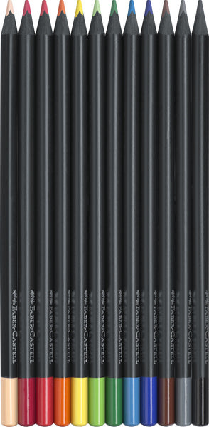 Faber castell fc-116412 kleurpotloden black edition in etui 12 stuks
