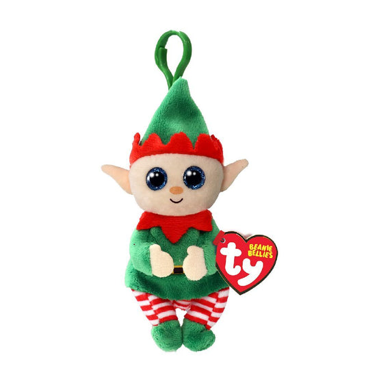 Ty beanie boo's clip christmas elf green belly 7cm