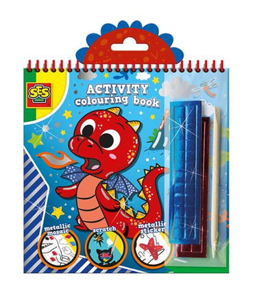 Ses doe- en kleurboek metallic 3in1