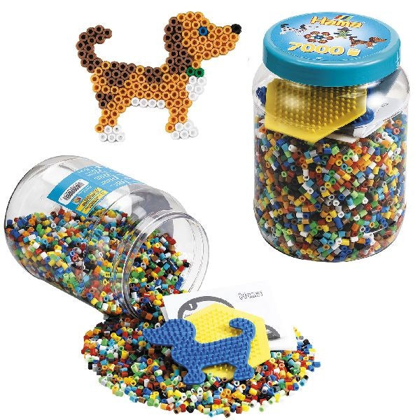 Load image into Gallery viewer, Hama strijkkralen multicolor met hond en zeshoekplaat 7000 stuks
