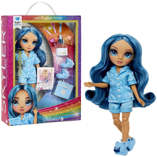 Rainbow high junior high pyjamaparty - 23 cm - skyler (blauw) - modepop