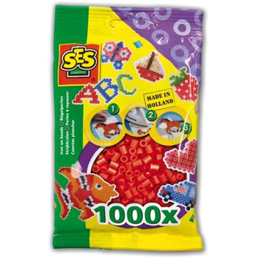 Ses strijkkralen rood 1000stuks
